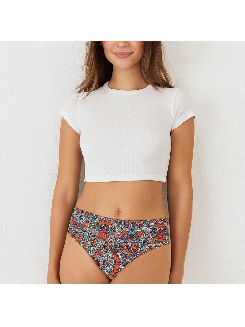 Victoria's Secret XS Wide Band Bikini Bottom Multicolor Paisley